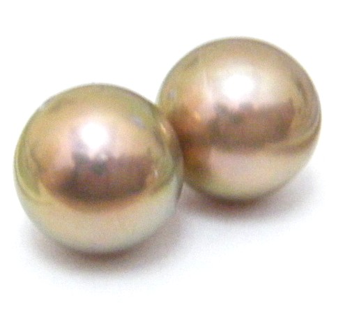 Natural Colours 8-9mm Half Drilled Round Pair
